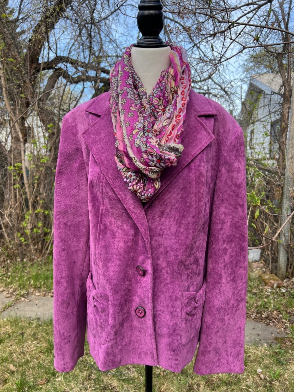 Women's Blazer, Proportion Petite by Conrad C, Orchid/Magenta, Size 16P
